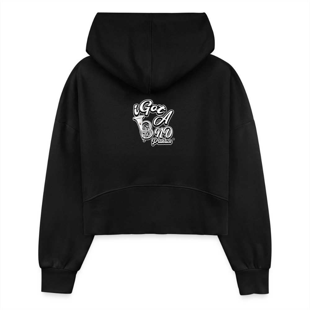iGot Band Praktice Women's Half Zip Cropped Hoodie - black