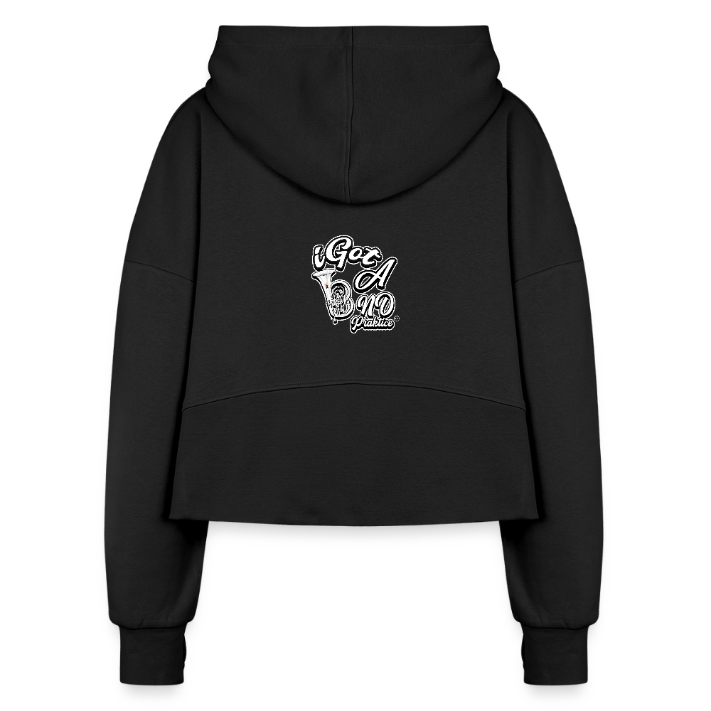 iGot Band Praktice Women's Half Zip Cropped Hoodie - black