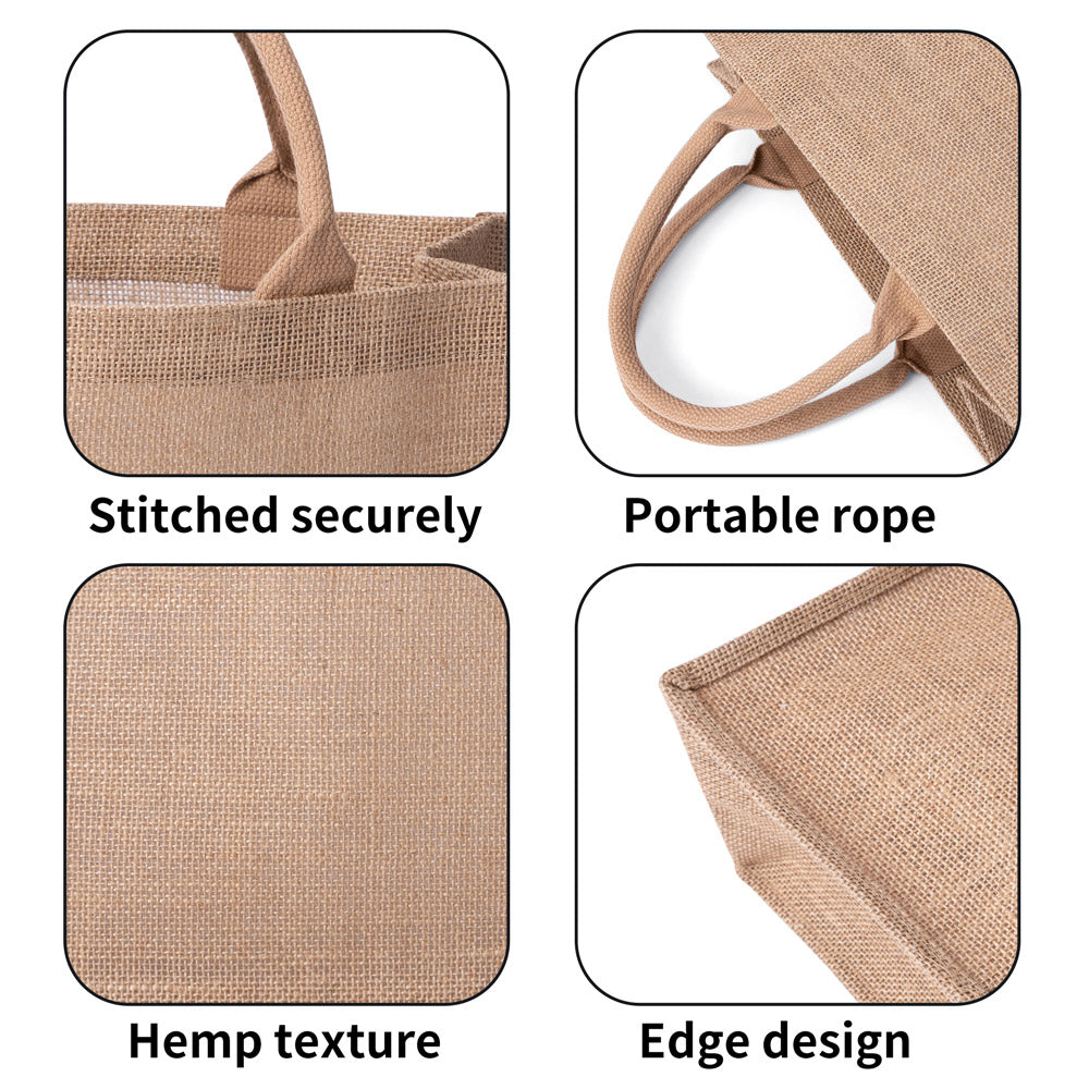 DJMD Custom Reusable Jute Burlap Tote Bags