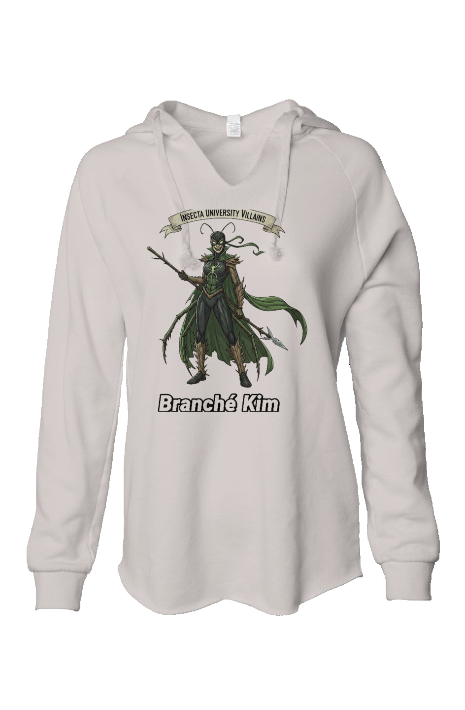 BLK Insct Famili IUSV Womens Lightweight Wash Hooded Sweatshirt