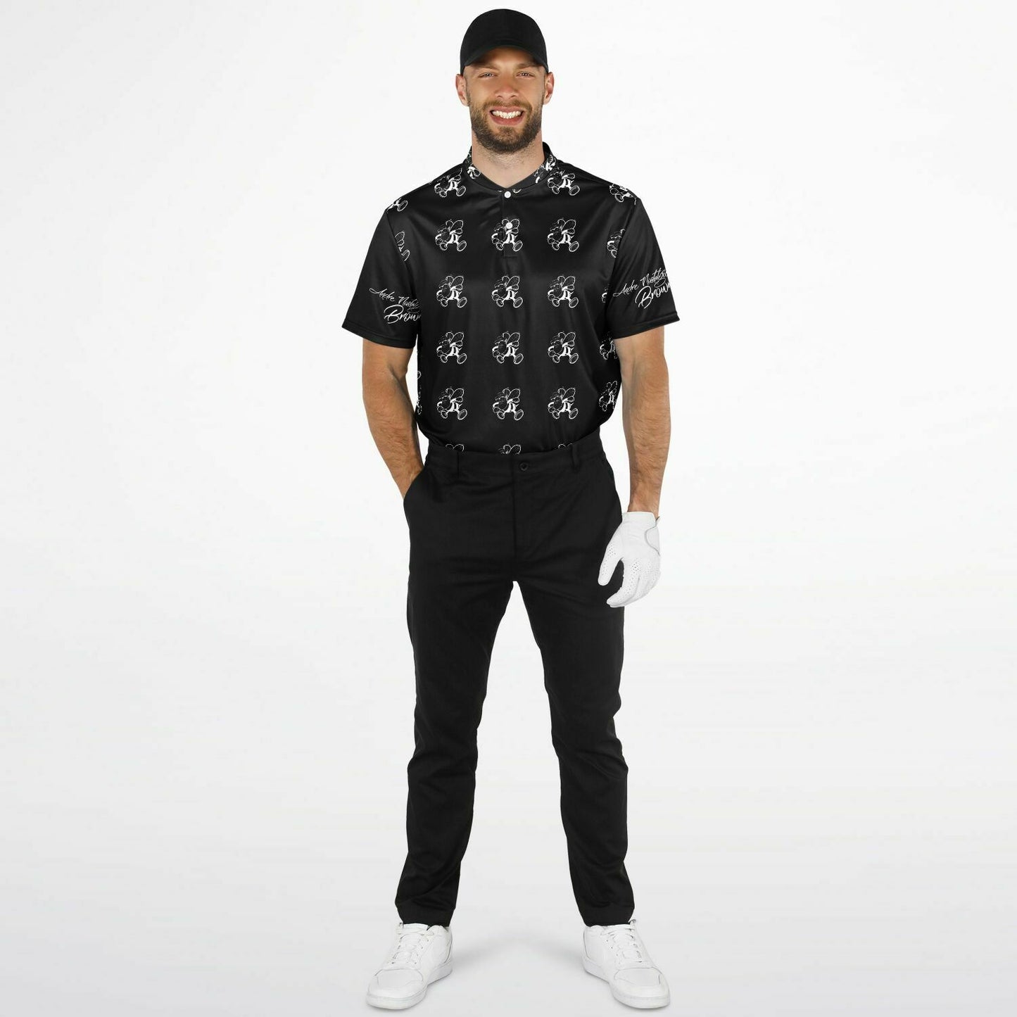Blk Insct Famili Blade Collar Polo Shirt - AOP
