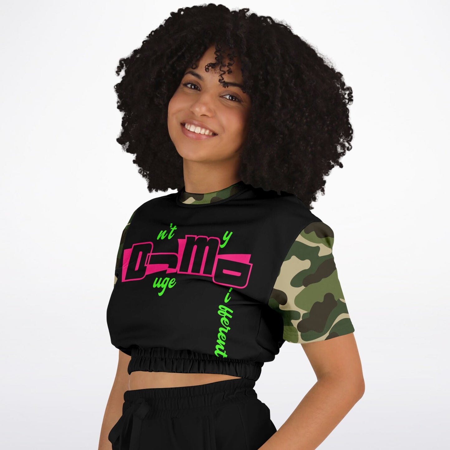 DJMD Athletic Cropped Short Sleeve Sweatshirt - AOP