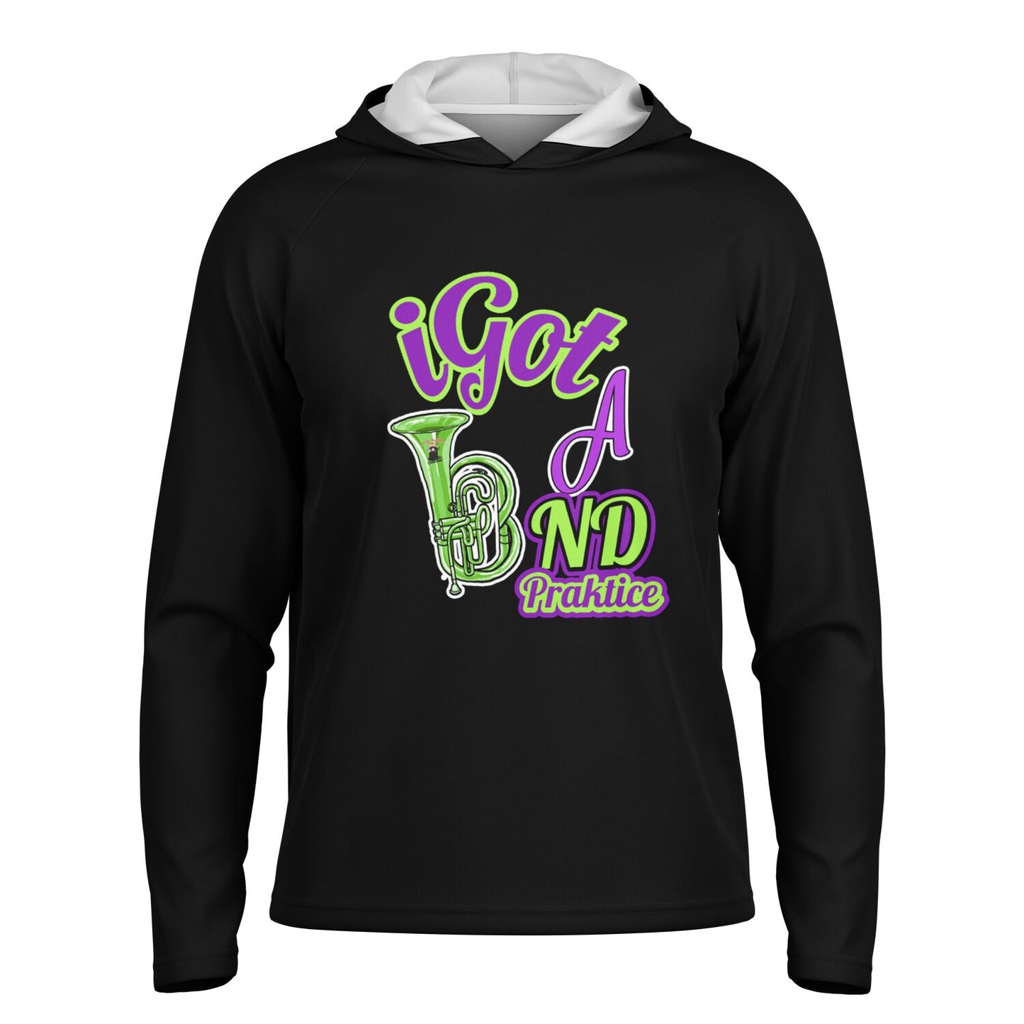 iGot Band Practice Men's Long Sleeve Hooded Performance Shirt - AOP