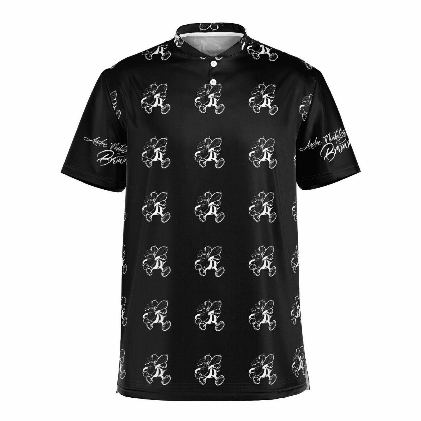 Blk Insct Famili Blade Collar Polo Shirt - AOP