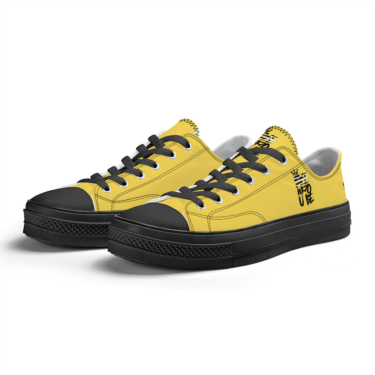 Bee Who U Be Unisex Classic Low Top Canvas Shoes - Black