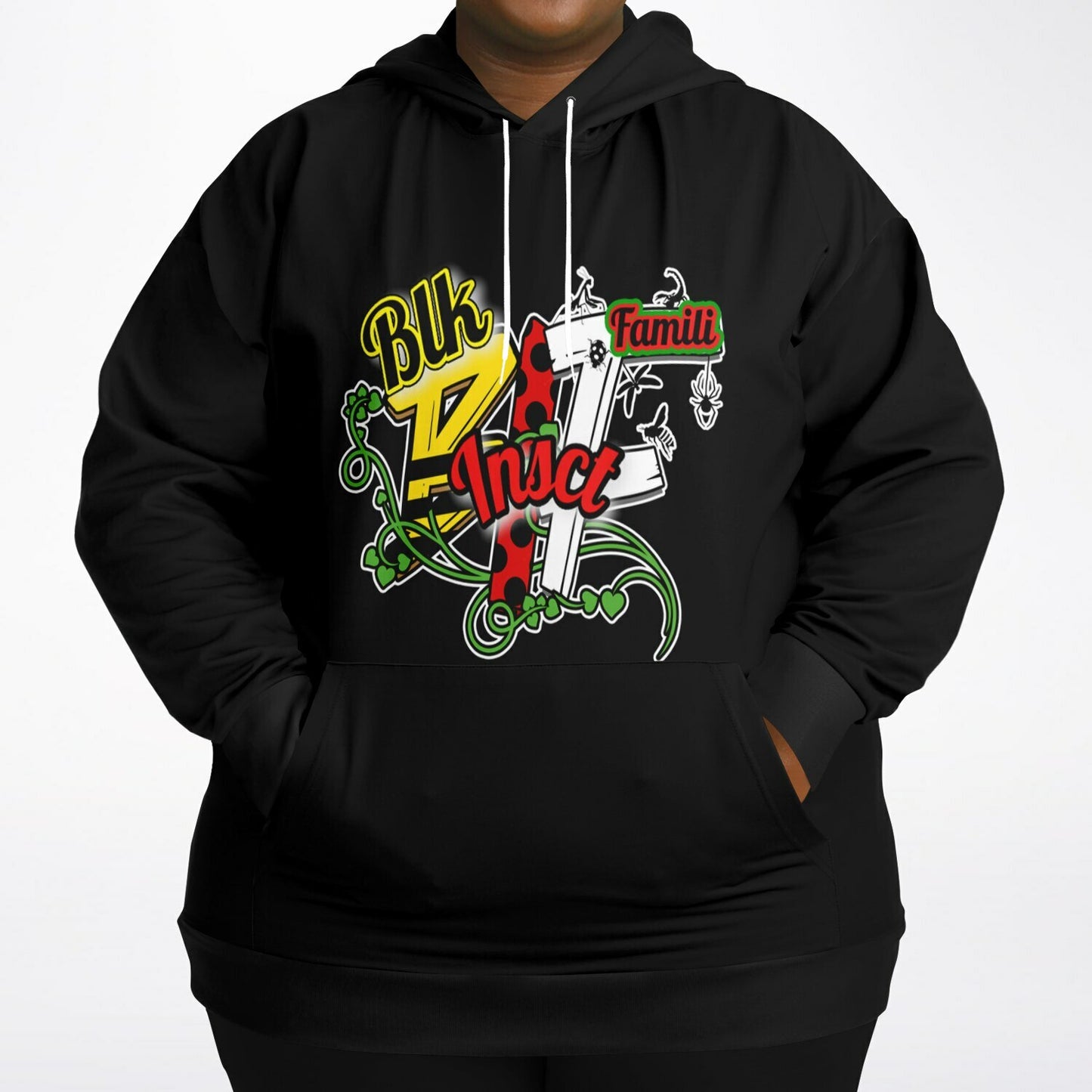 Blk Insct Famili Fashion Plus-size Hoodie - AOP