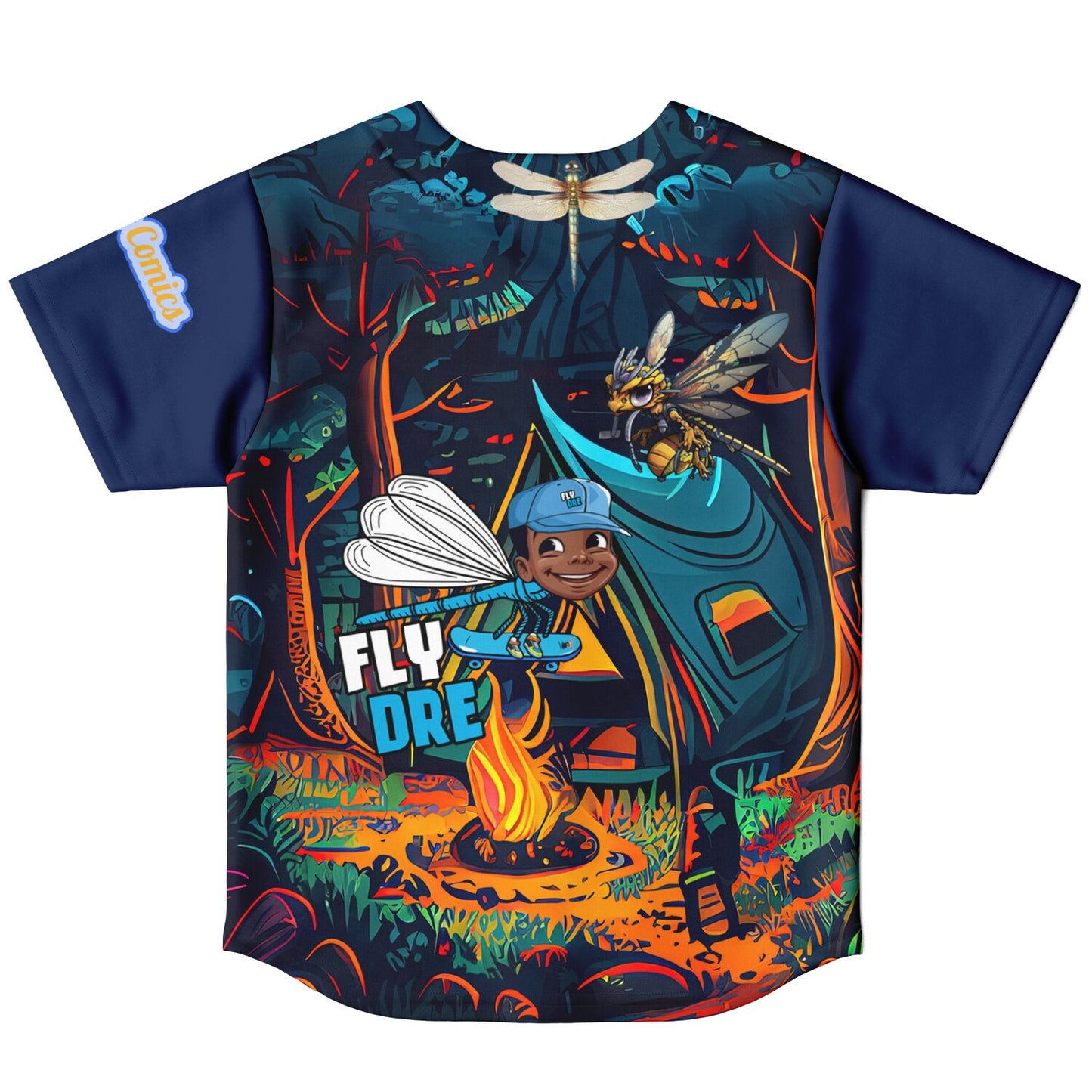 Blk Insct Famili Kids Baseball Jersey - AOP