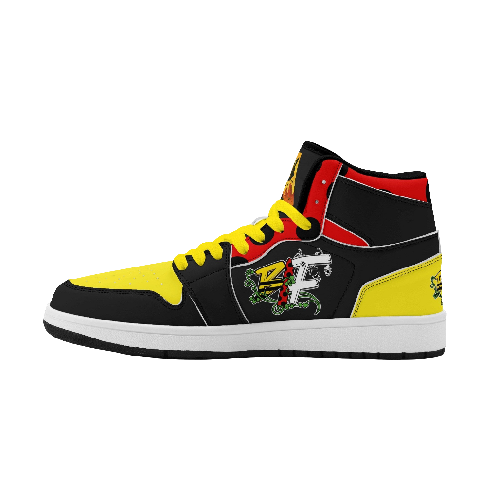BLK Insct Famili Mens Premium PU Leather High Top Sneakers-V2