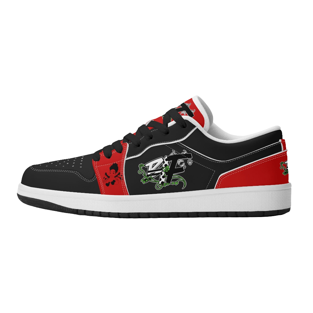 Blk Insct Famili Womens Premium PU Leather Low Top Sneakers-V2