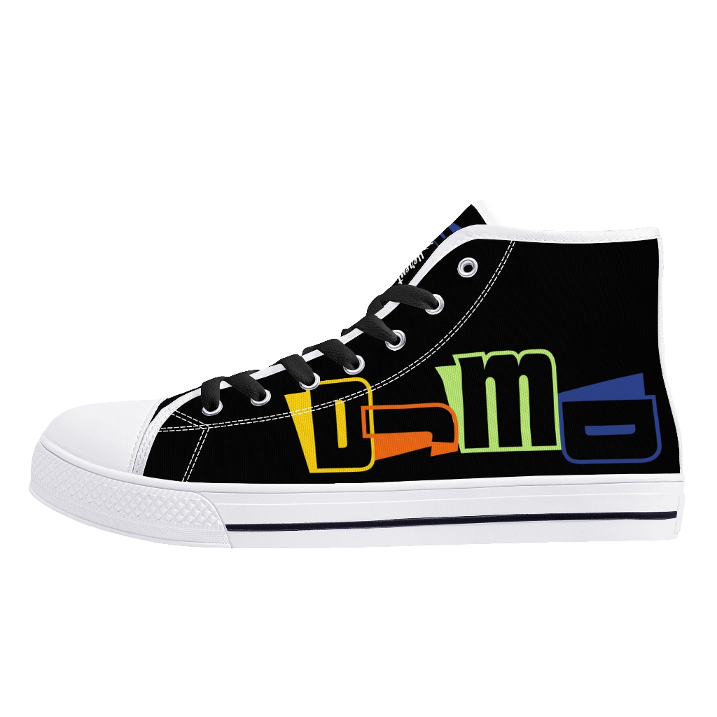 DJMD Womens High Top Canvas Shoes - Customized Tongue