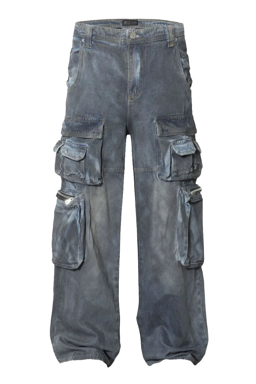 Men's Wide Leg Cargo Jeans