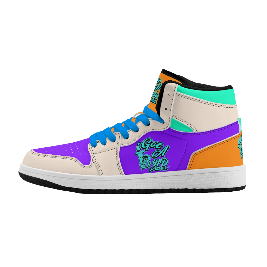 iGot Band Praktice Mens Premium PU Leather High Top Sneakers-V2