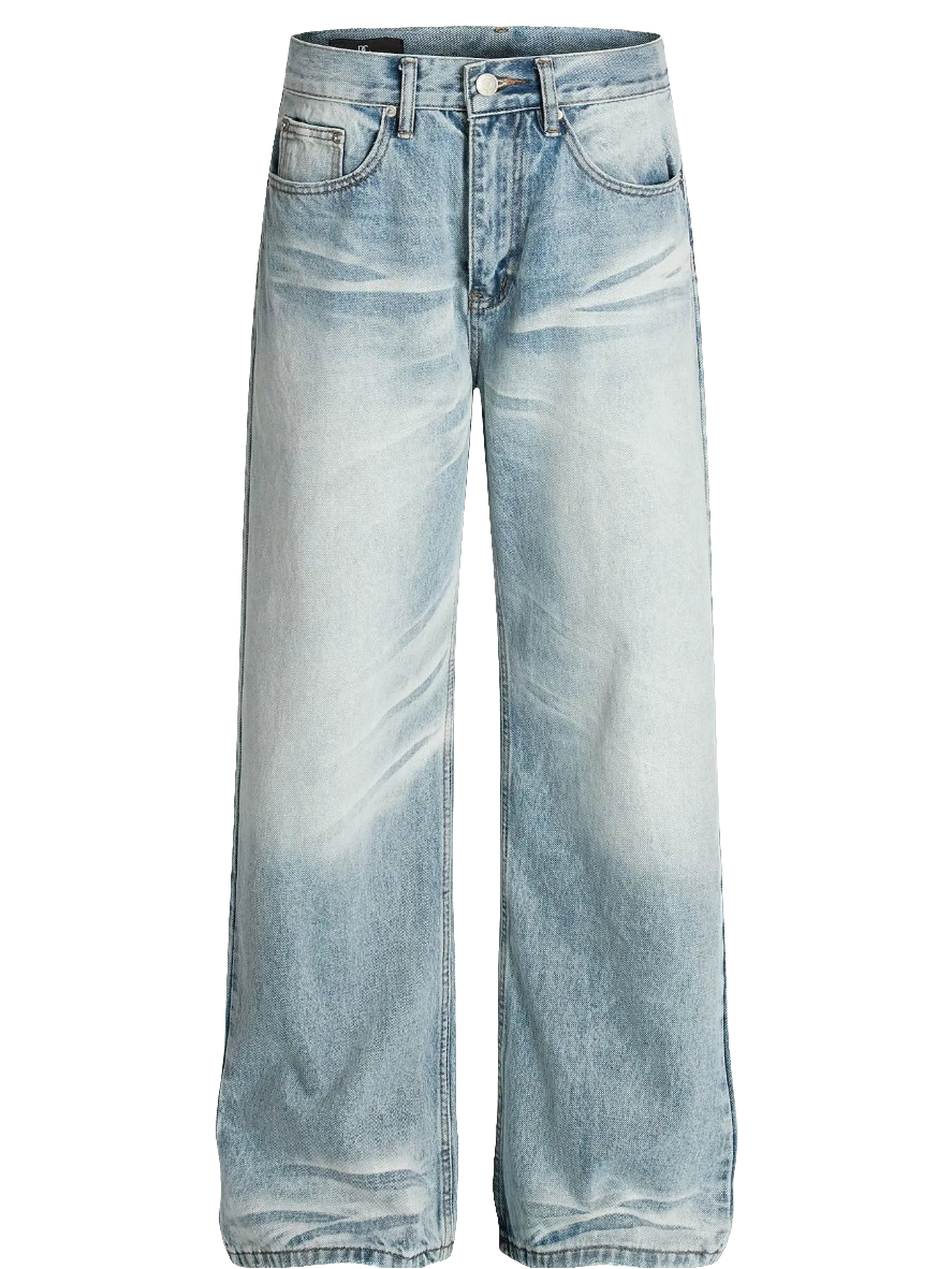 Men's Wash Wide Leg Jeans