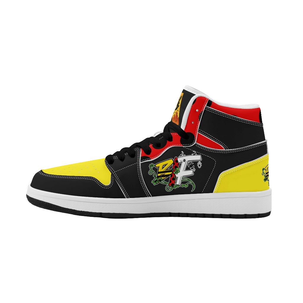 BLK Insct Famili Mens Premium PU Leather High Top Sneakers-V2