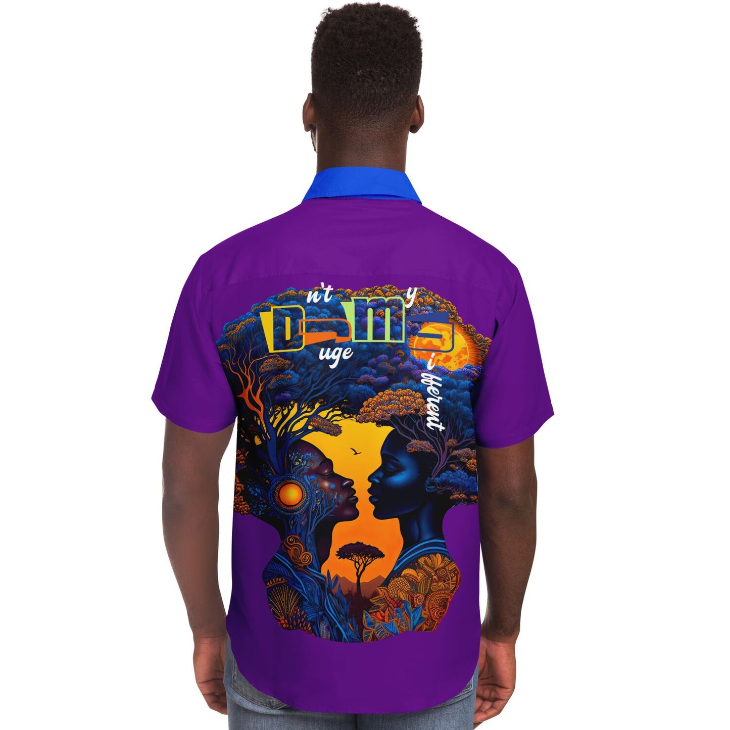 Dnt Juge My Different Short Sleeve Button Down Shirt - AOP