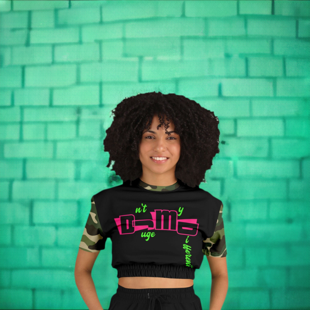 DJMD Athletic Cropped Short Sleeve Sweatshirt - AOP