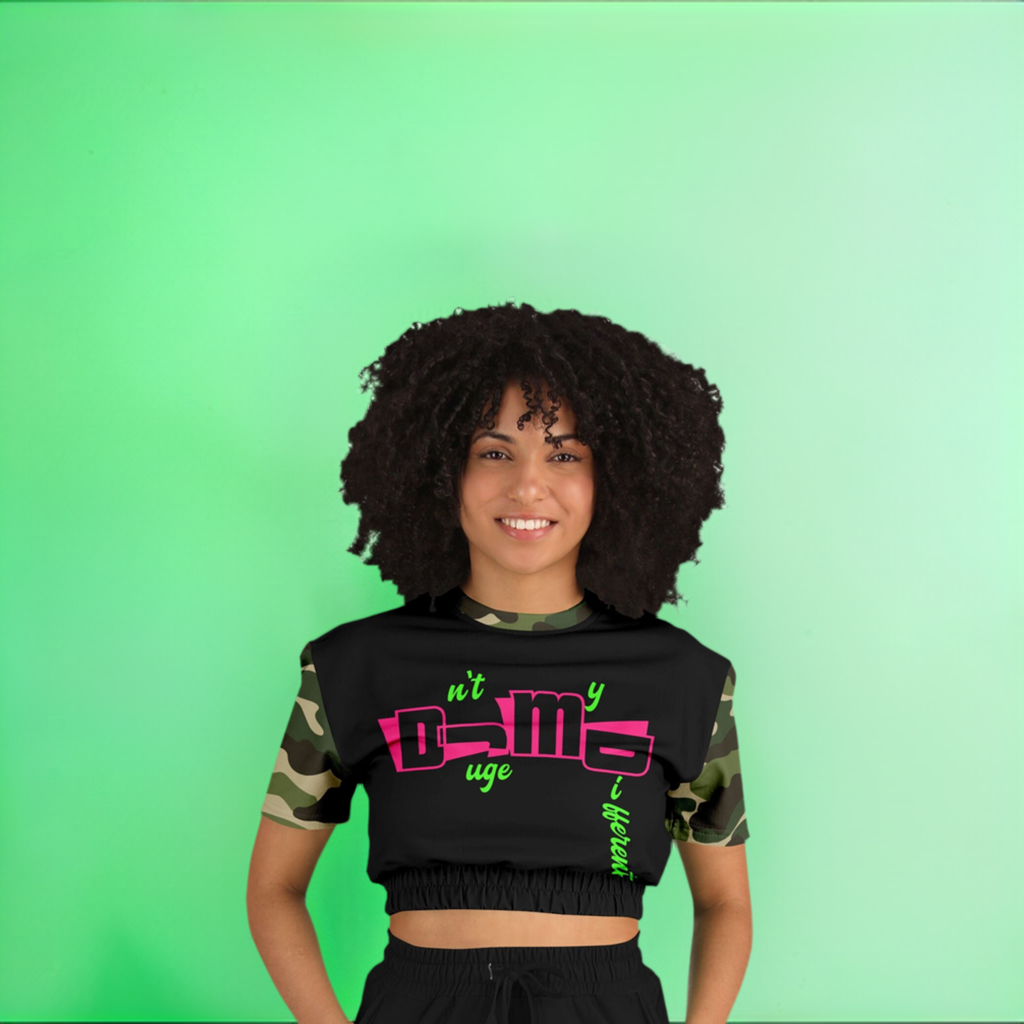 DJMD Athletic Cropped Short Sleeve Sweatshirt - AOP