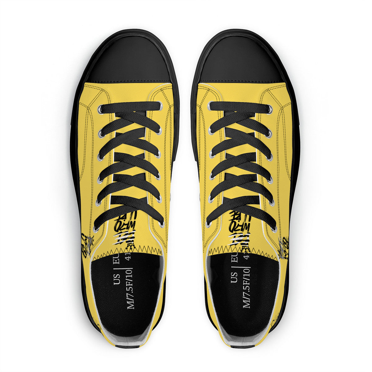 Bee Who U Be Unisex Classic Low Top Canvas Shoes - Black