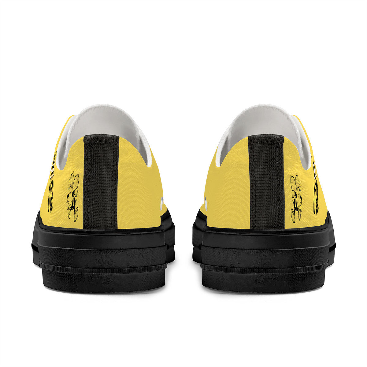 Bee Who U Be Unisex Classic Low Top Canvas Shoes - Black