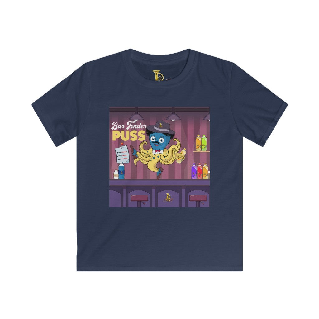 BarTender Puss Kids Softstyle Tee