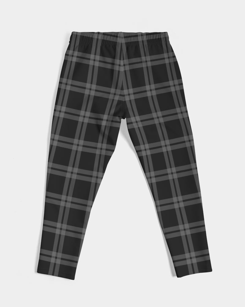 Nostalgic Plaid Vibes Black and Grey Men's Joggers