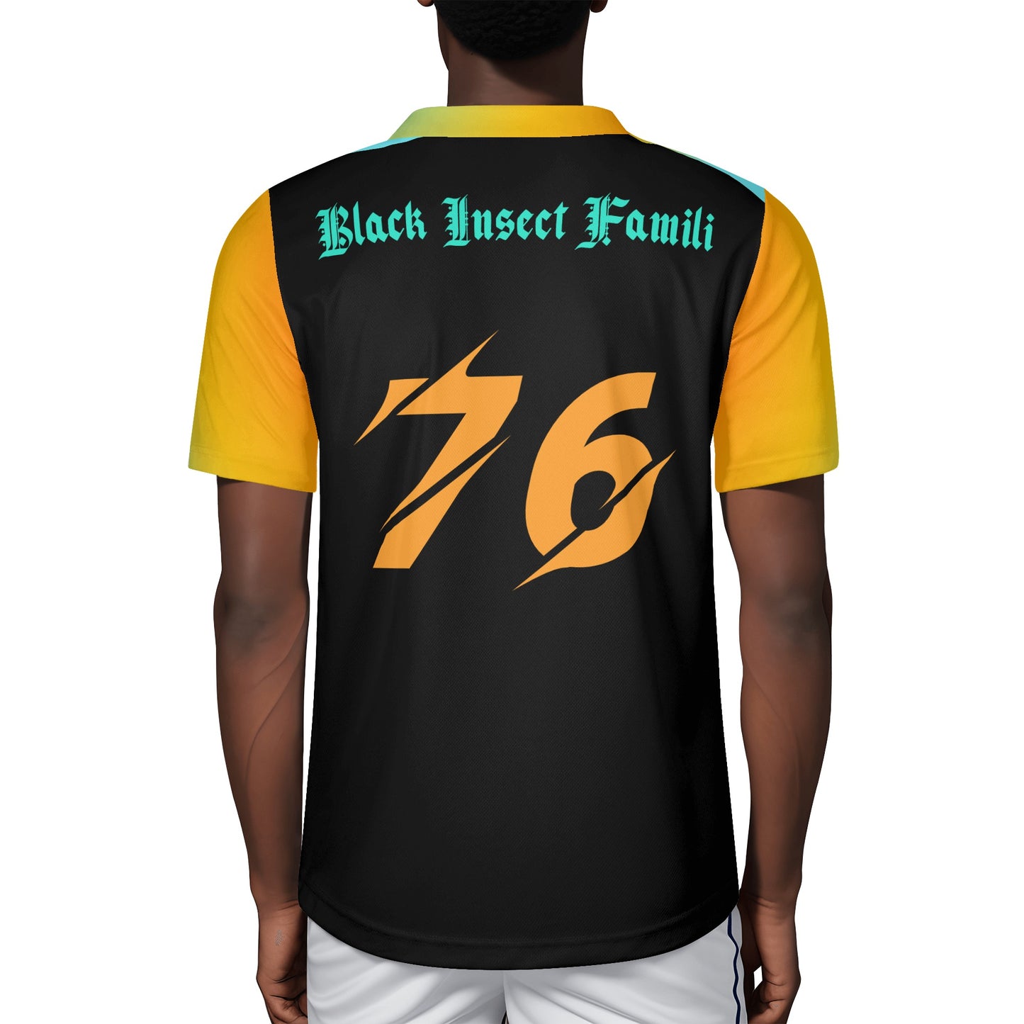 Blk Insct Famili Mens All Over Printing Rugby Jersey