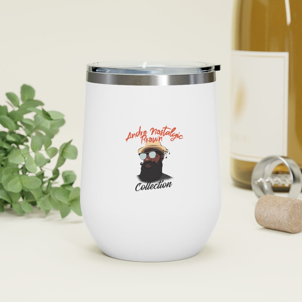 Andre Nostalgic Brown 12oz Insulated Wine Tumbler