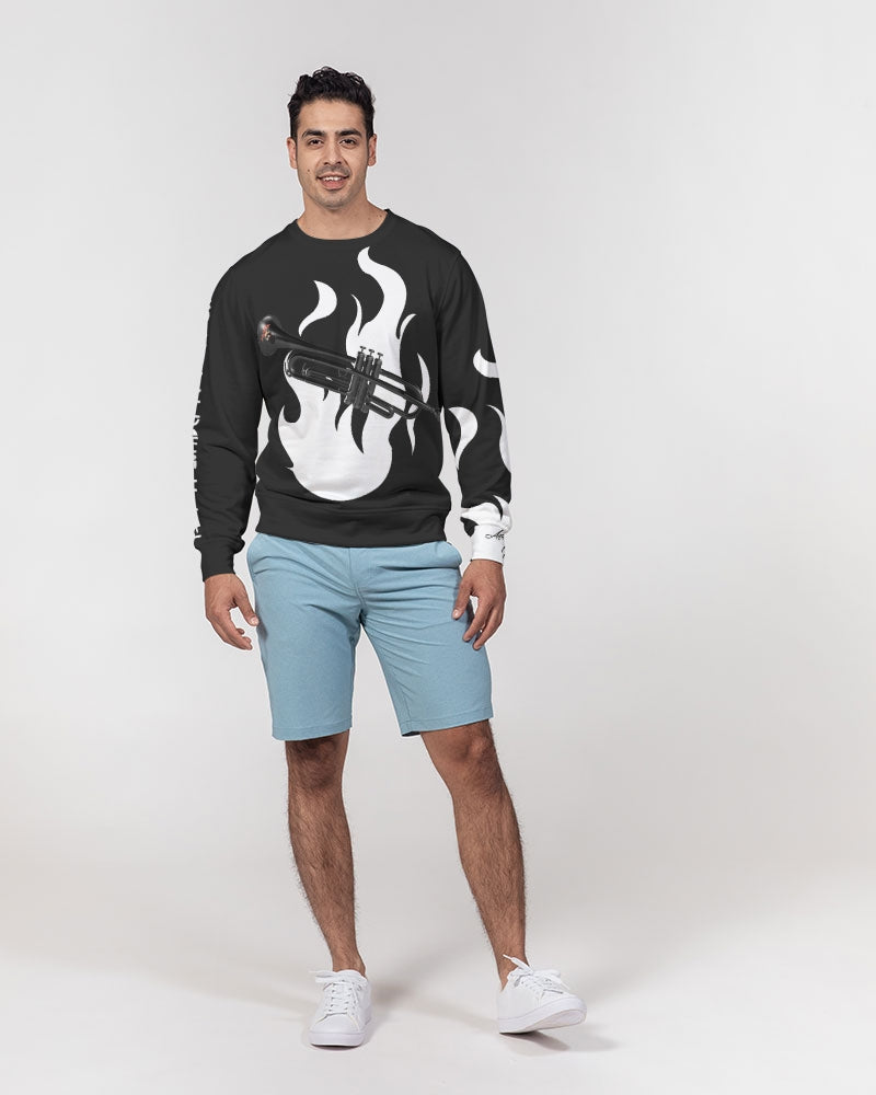 Dhis Horn Rght Here Trumpet 🎺 Men's Classic French Terry Crewneck Pullover