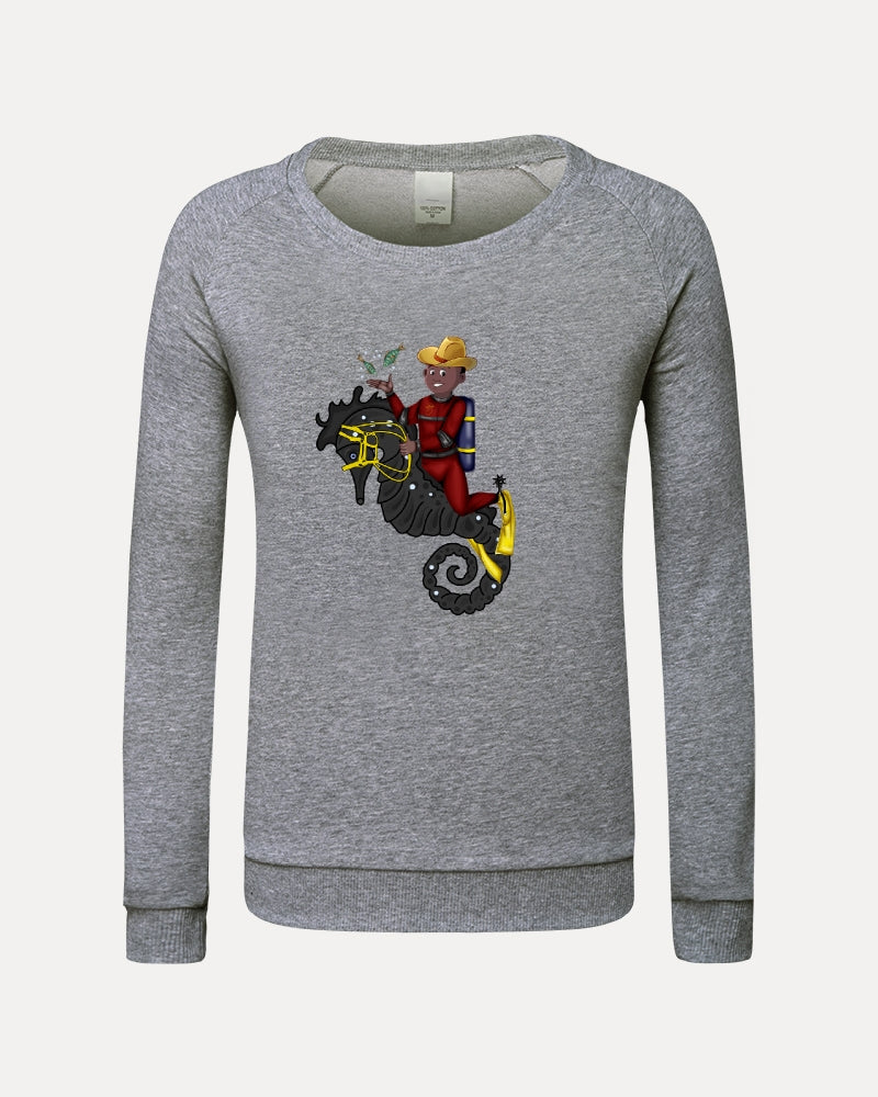 Sea Horse Riding Kids Graphic Sweatshirt