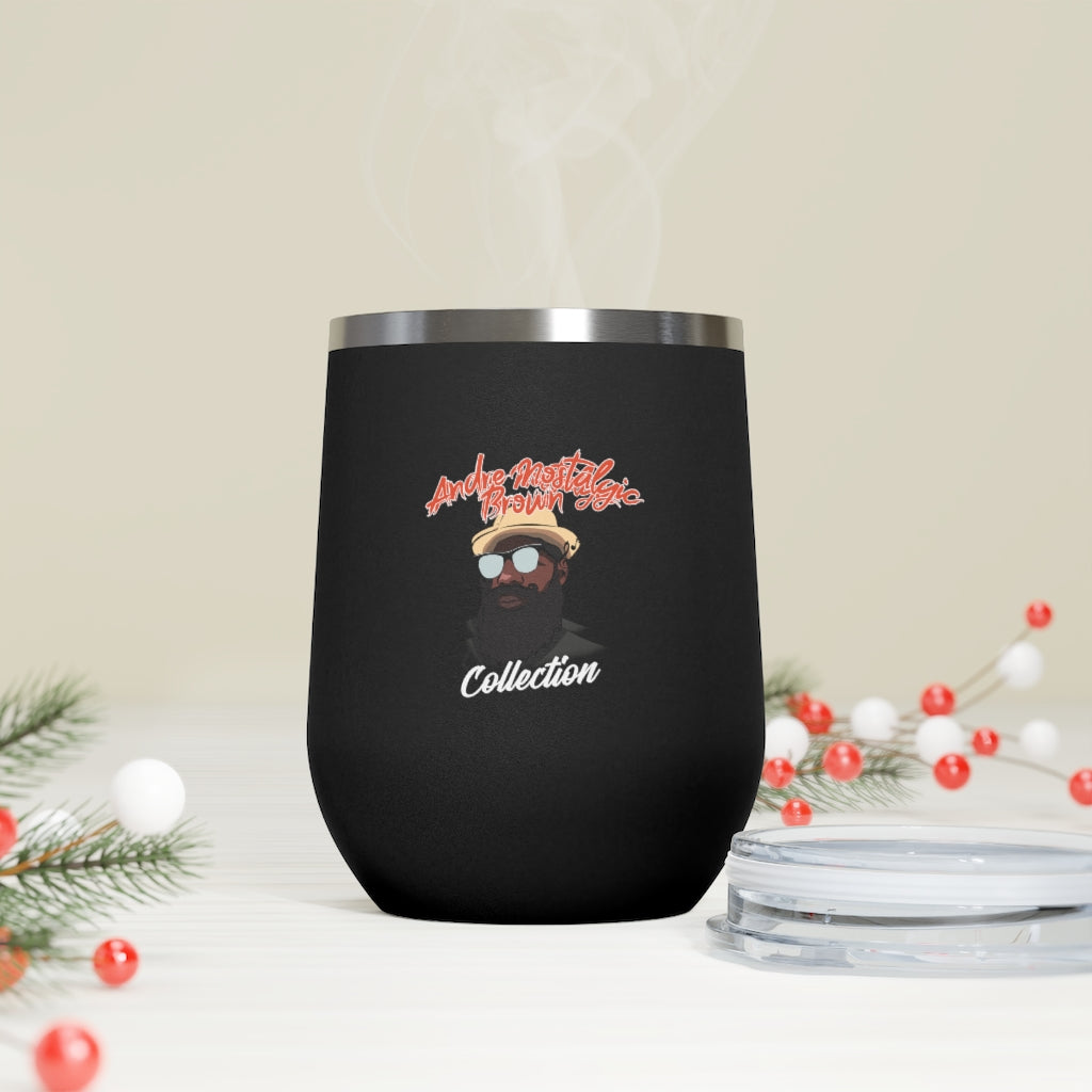 Andre Nostalgic Brown 12oz Insulated Wine Tumbler