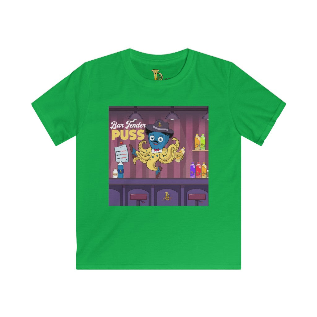 BarTender Puss Kids Softstyle Tee