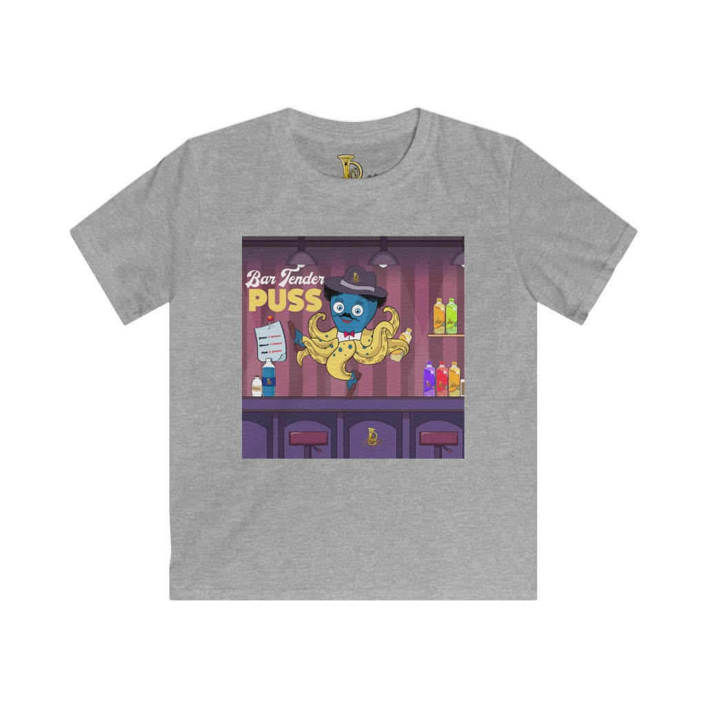 BarTender Puss Kids Softstyle Tee