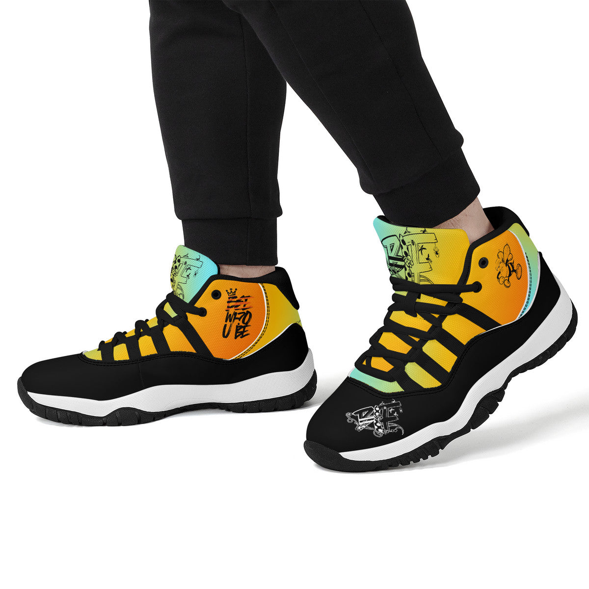 BIF High Top Air Retro Sneakers - Black