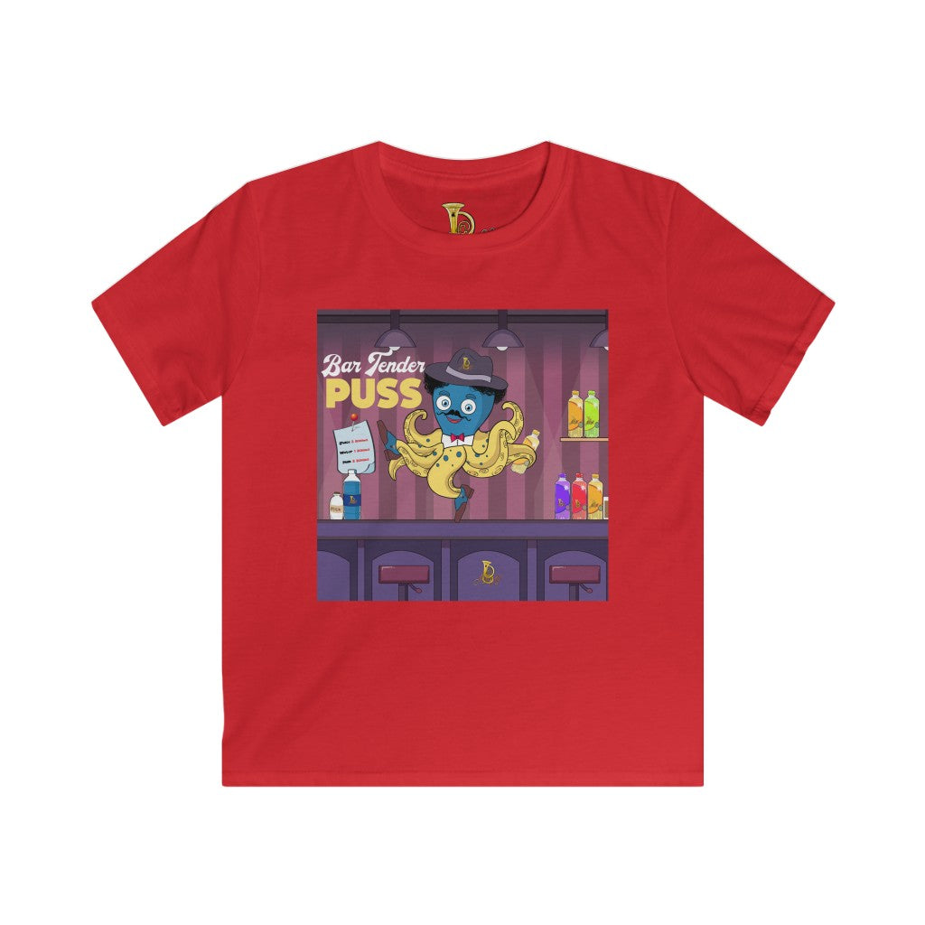 BarTender Puss Kids Softstyle Tee