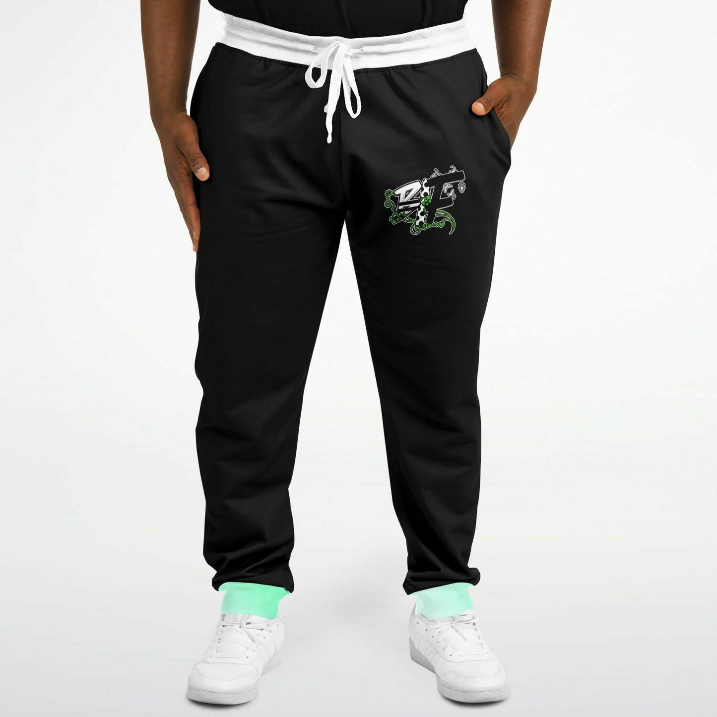 Black Insect Family Plus-size Jogger - AOP