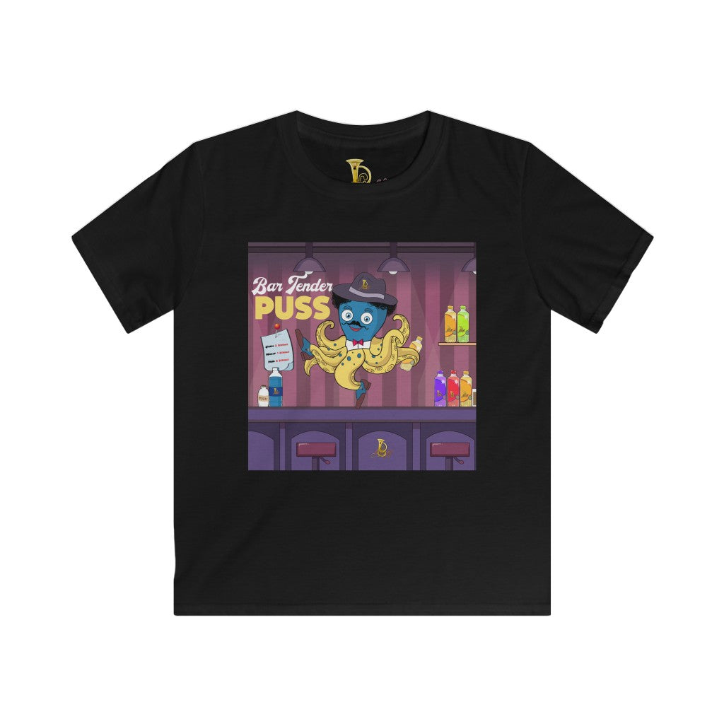 BarTender Puss Kids Softstyle Tee
