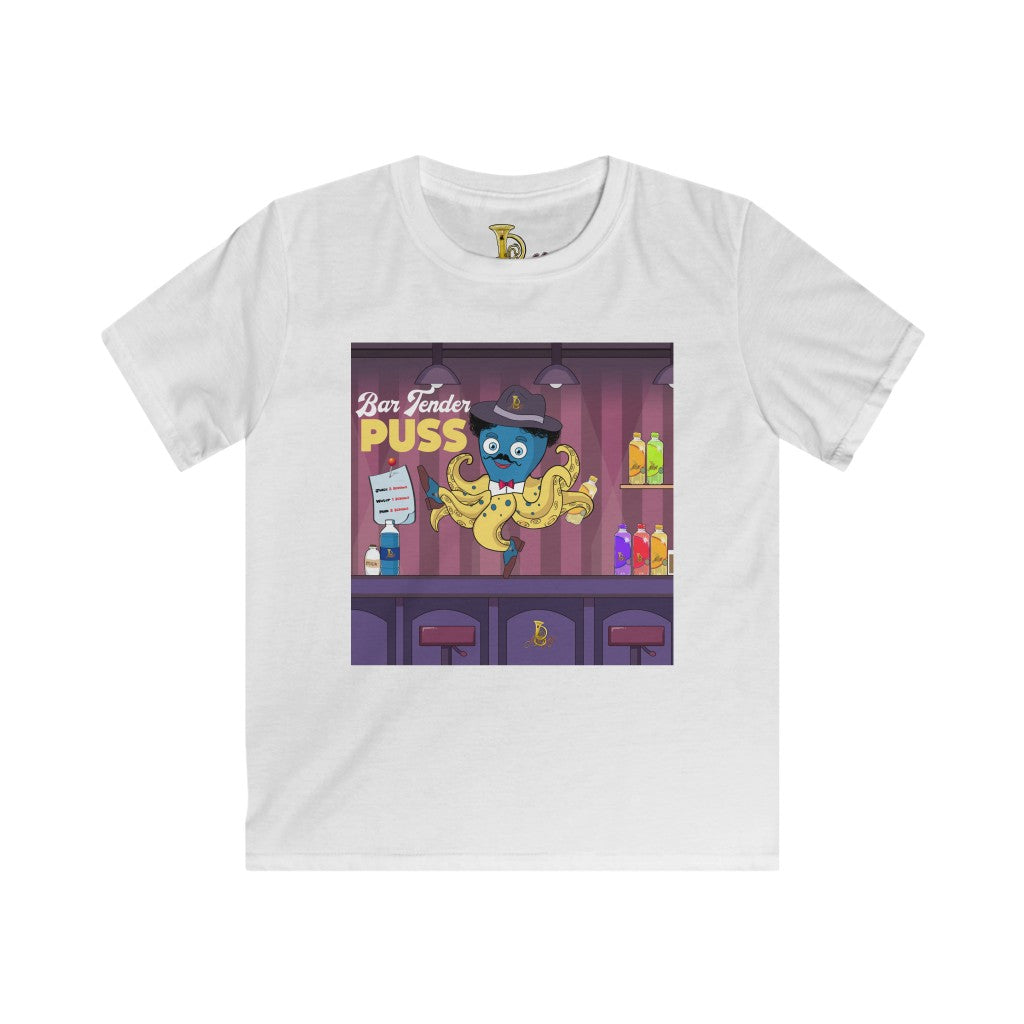 BarTender Puss Kids Softstyle Tee