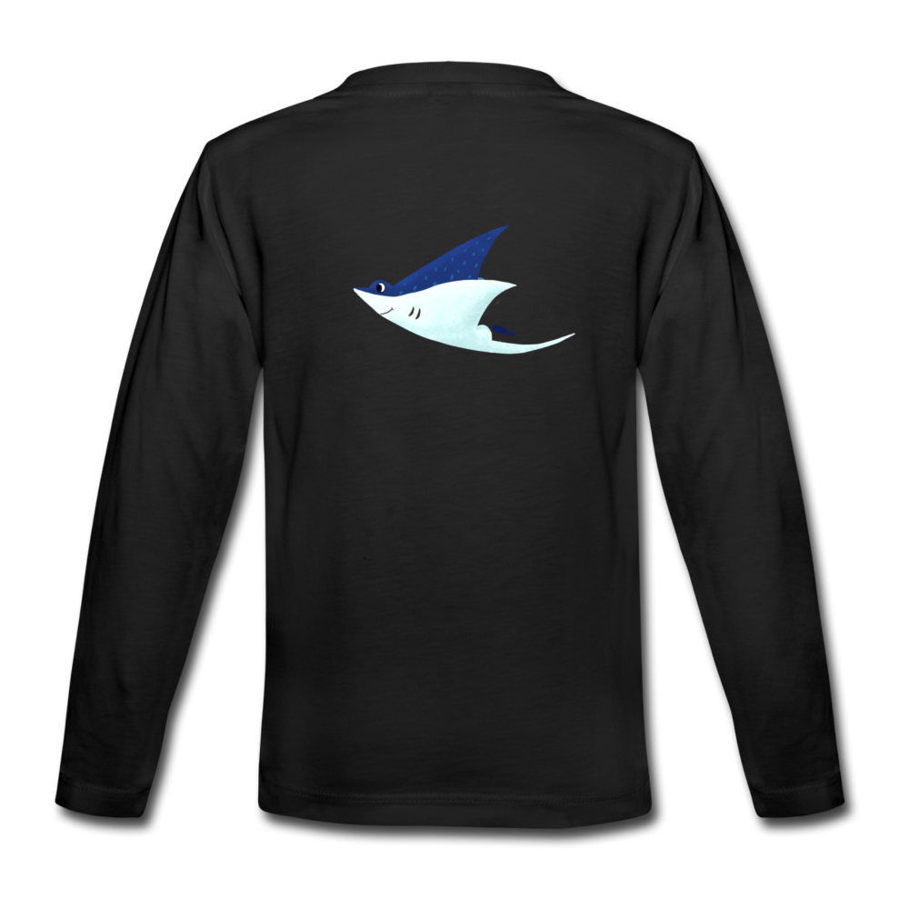 Sea Horse Kids' Premium Long Sleeve T-Shirt - black