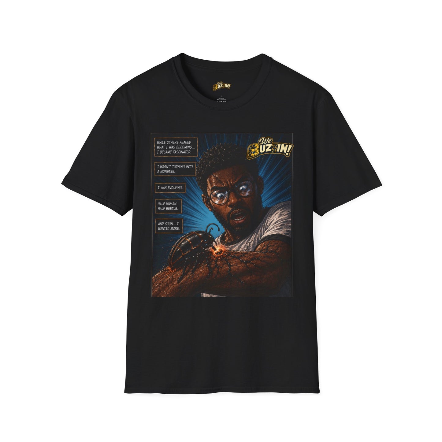 I Bee Incredible Orgins T-Shirt — “We Buzz In” Retro Comic Portrait Tee