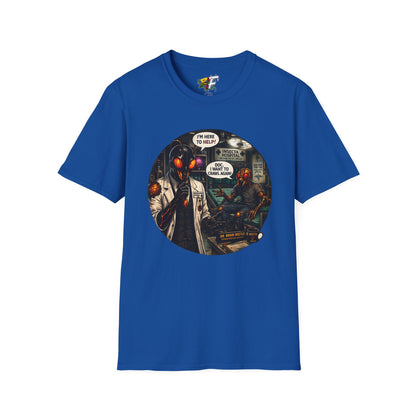 We Buzzin Comic Tee — 'I'm Here To Help'  Graphic T