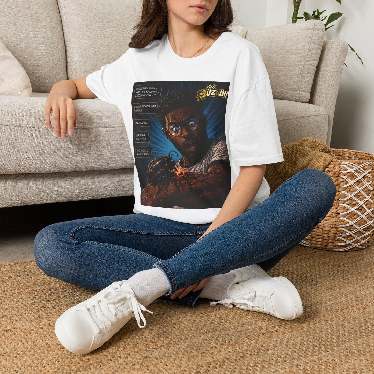 I Bee Incredible Orgins T-Shirt — “We Buzz In” Retro Comic Portrait Tee