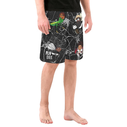 Black Insect Famili Men's All Over Print Board Shorts