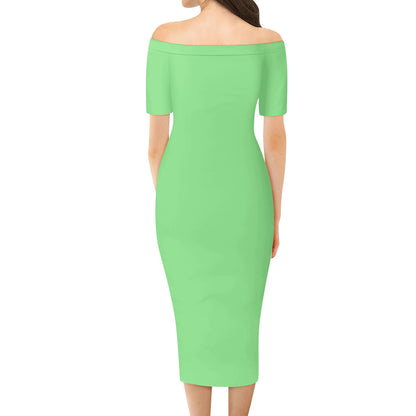 Black Insect Famili Women's Off The Shoulder Office Lady Dress