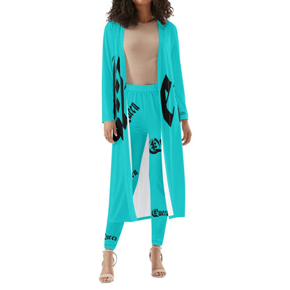 Queen Womens Long Sleeve Cardigan and Leggings 2pcs