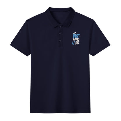 Bee Who U Be Embroidered Unisex Cotton Polo Shirt With Logo
