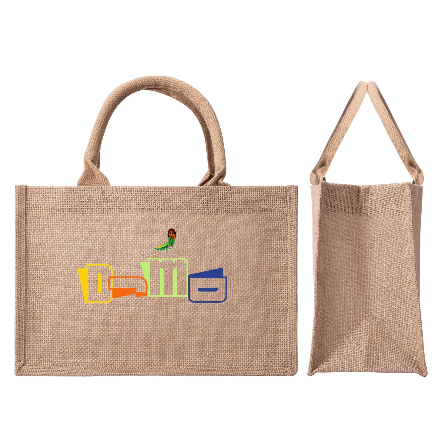 DJMD Custom Reusable Jute Burlap Tote Bags