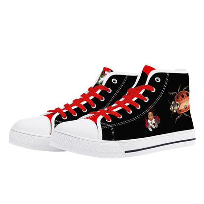 Blk Insct Famili Womens High Top Canvas Shoes - Customized Tongue