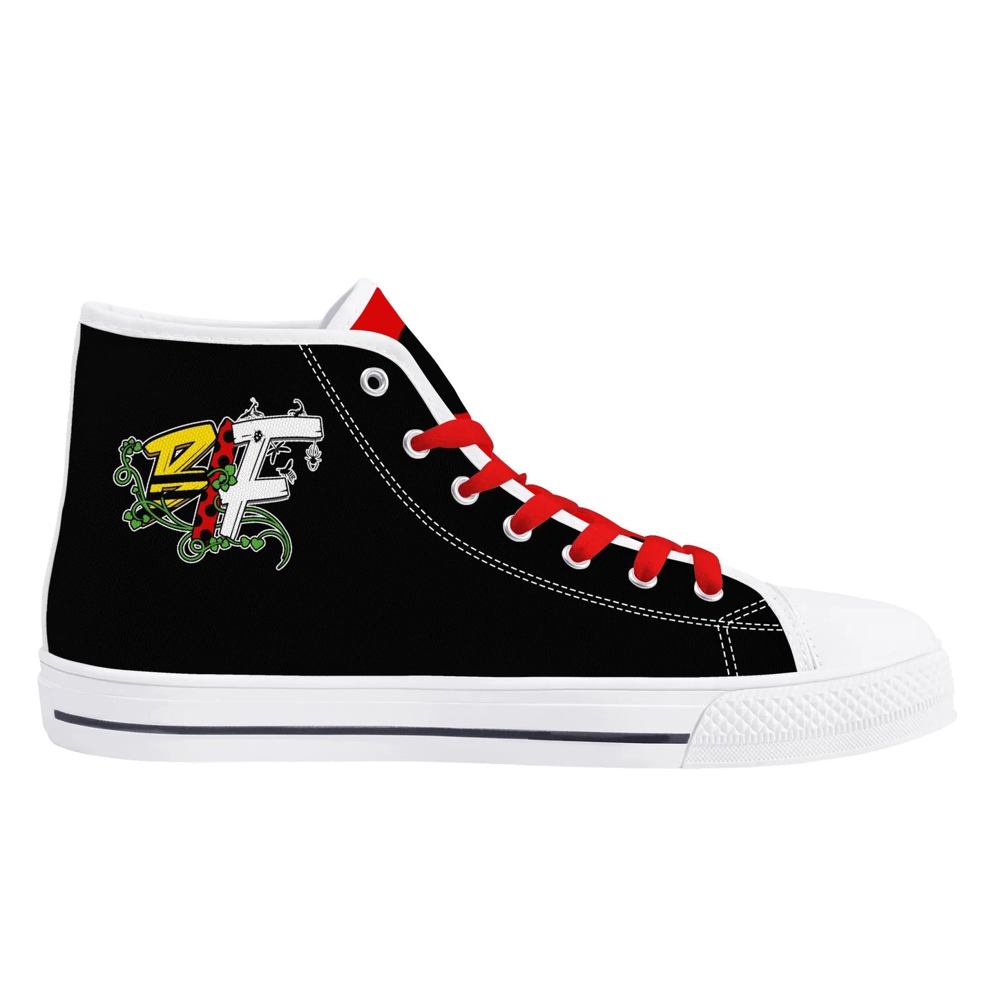 Blk Insct Famili Womens High Top Canvas Shoes - Customized Tongue