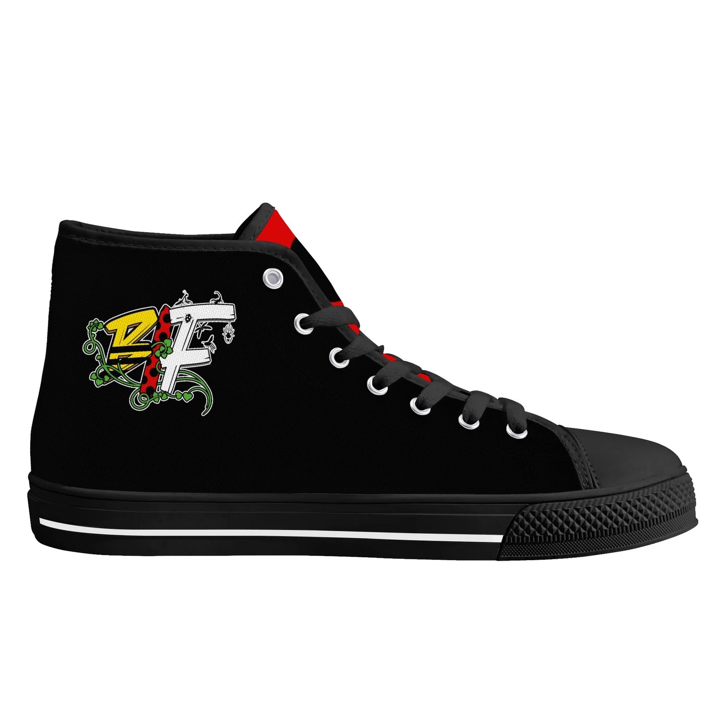 Blk Insct Famili Womens High Top Canvas Shoes - Customized Tongue