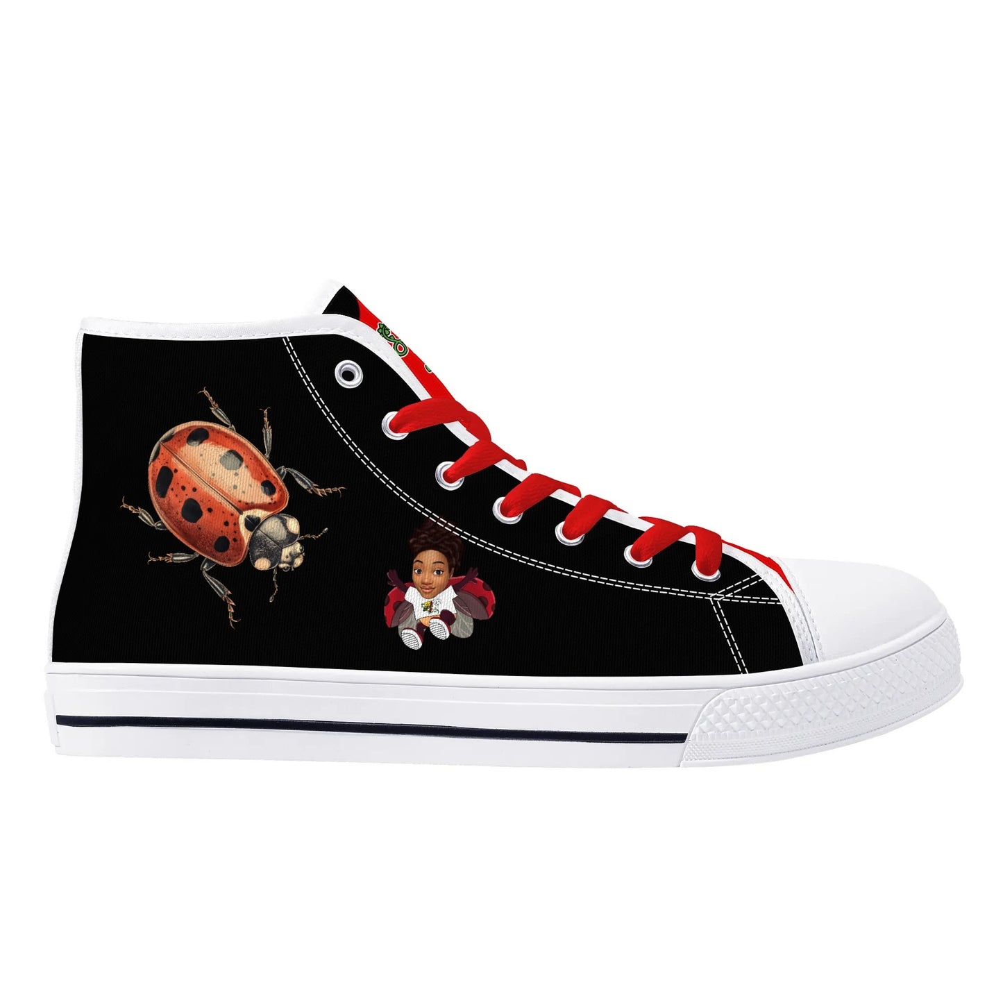 Blk Insct Famili Womens High Top Canvas Shoes - Customized Tongue